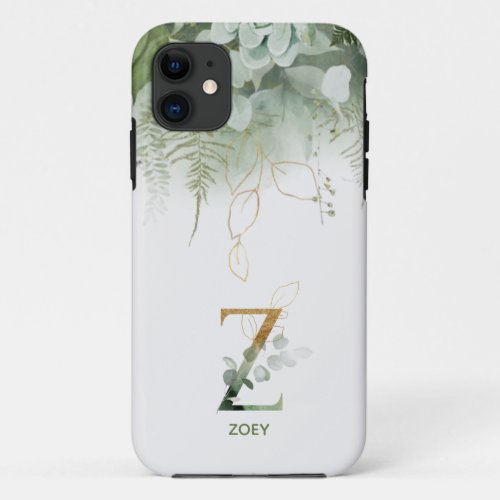 Green Floral Letter Z Case_Mate iPhone Case