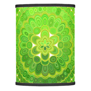 Green Floral Mandala Lamp Shade