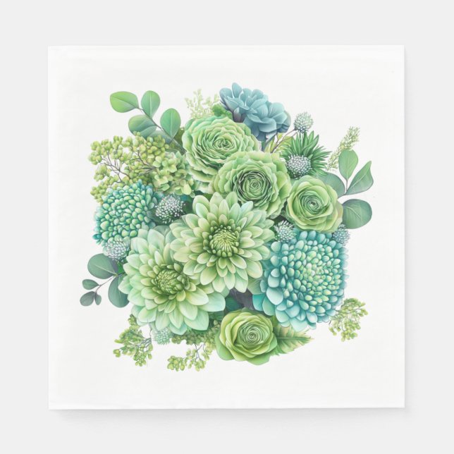 Green Floral Napkins (Front)
