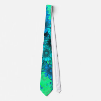 Green floral neck tie