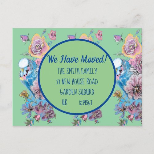 Green Floral New Address Postcard We Are Moving Postcard