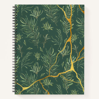 Green Floral Notebook