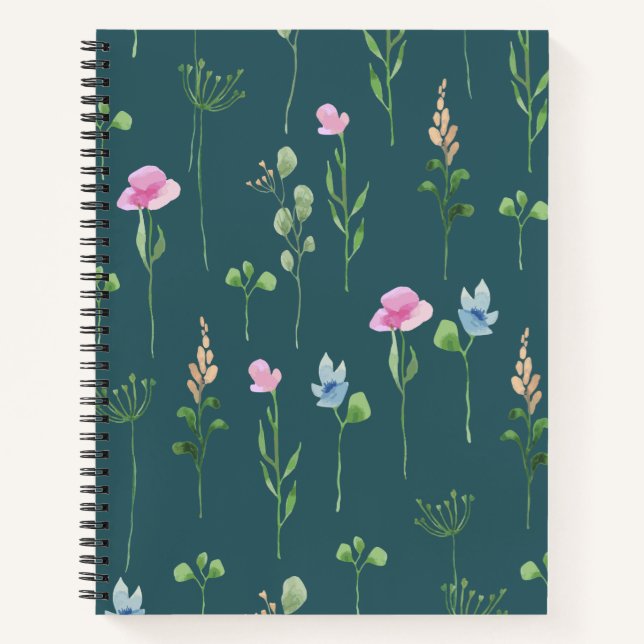 Green floral  notebook (Front)