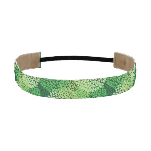 Green floral pattern athletic headband