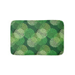 Green floral pattern bathroom mat