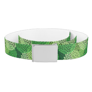 Green floral pattern belt