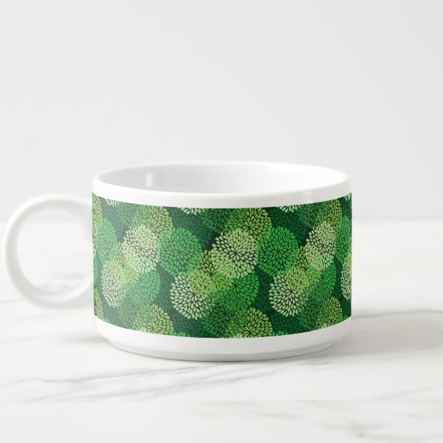 Green floral pattern bowl (Right)