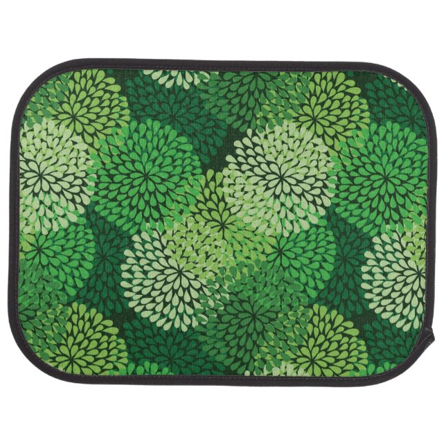 Green floral pattern car floor mat (Rear)