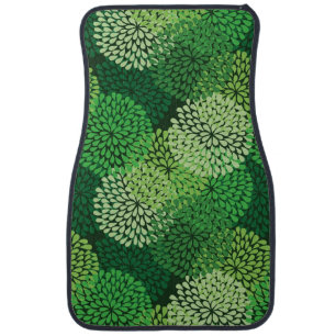 Green floral pattern car mat