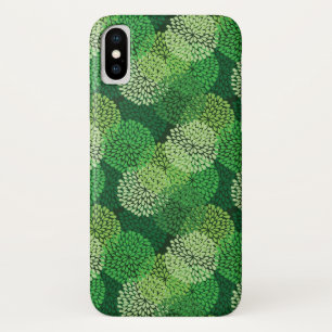 Green floral pattern iPhone x case