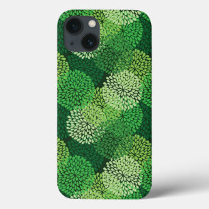 Green floral pattern iPhone 13 case