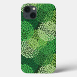 Green floral pattern iPhone 13 case