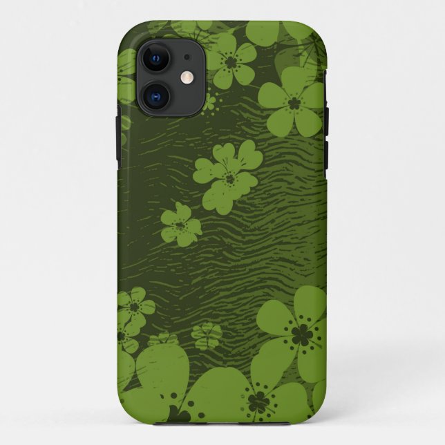 Green floral pattern Case-Mate iPhone case (Back)