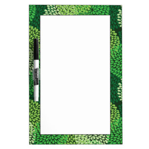 Green floral pattern dry erase board