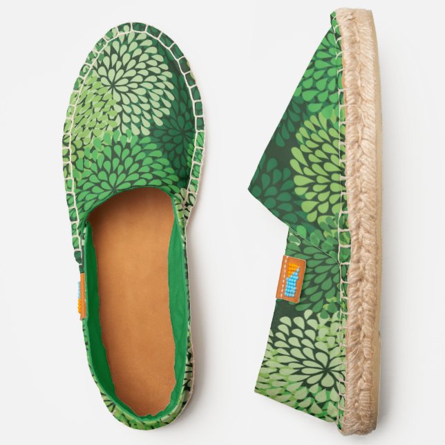 Green floral pattern espadrilles (Side)