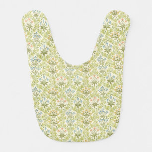 Green floral pattern girly cute baby bib