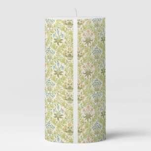 Green floral pattern girly women pillar candle