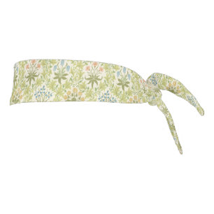 Green floral pattern girly women tie headband