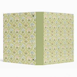 Green floral pattern girlyclassic grandmillenial 3 ring binder