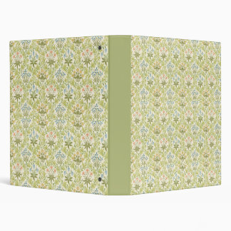 Green floral pattern girlyclassic grandmillenial 3 ring binder
