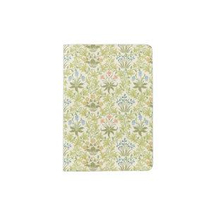 Green floral pattern grandmillenial classic women passport holder