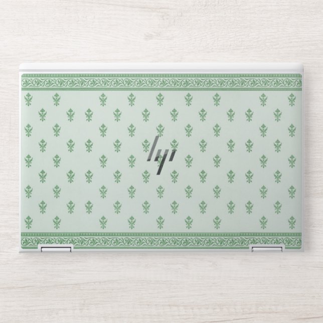 Green Floral Pattern  HP Laptop Skin (Front)
