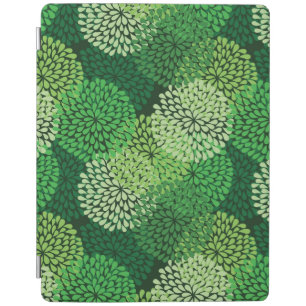 Green floral pattern iPad smart cover