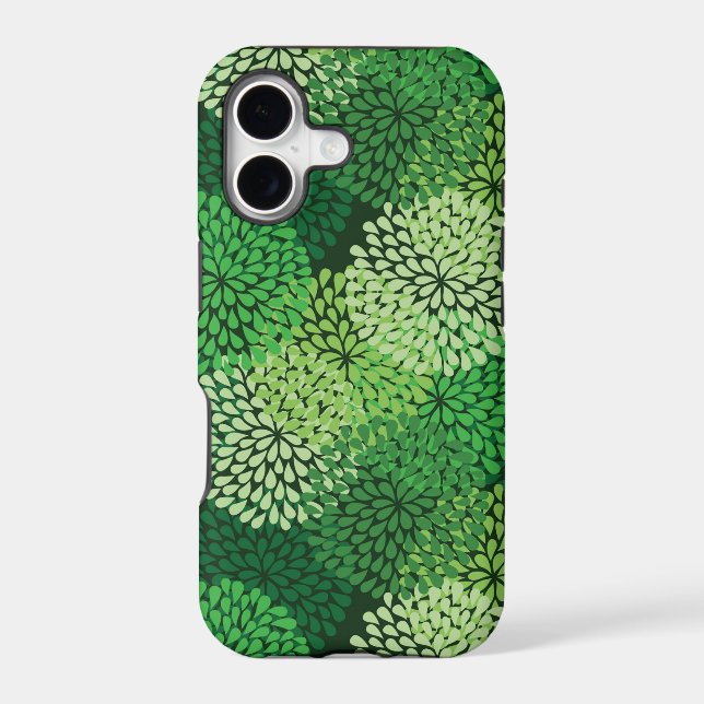 Green floral pattern iphone case (Back)