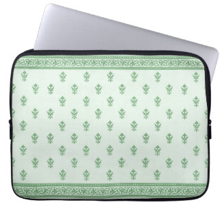 Green Floral Pattern Laptop Sleeve