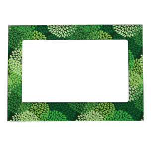 Green floral pattern magnetic frame