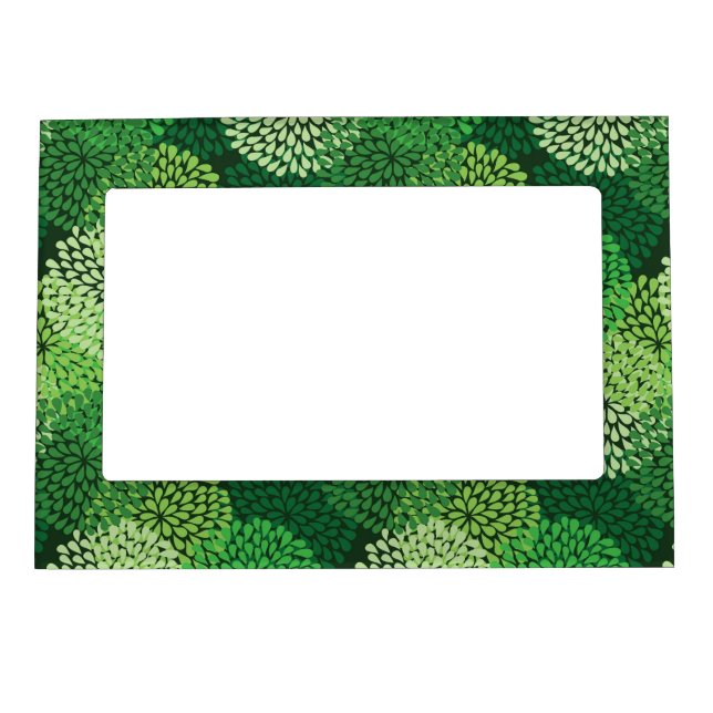 Green floral pattern magnetic frame (Front)