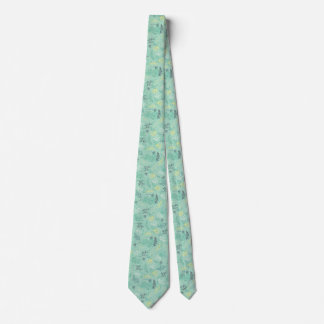 Green Floral Pattern Men"s Neck Tie