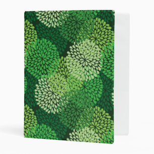 Green floral pattern mini binder