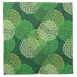 Green floral pattern napkin