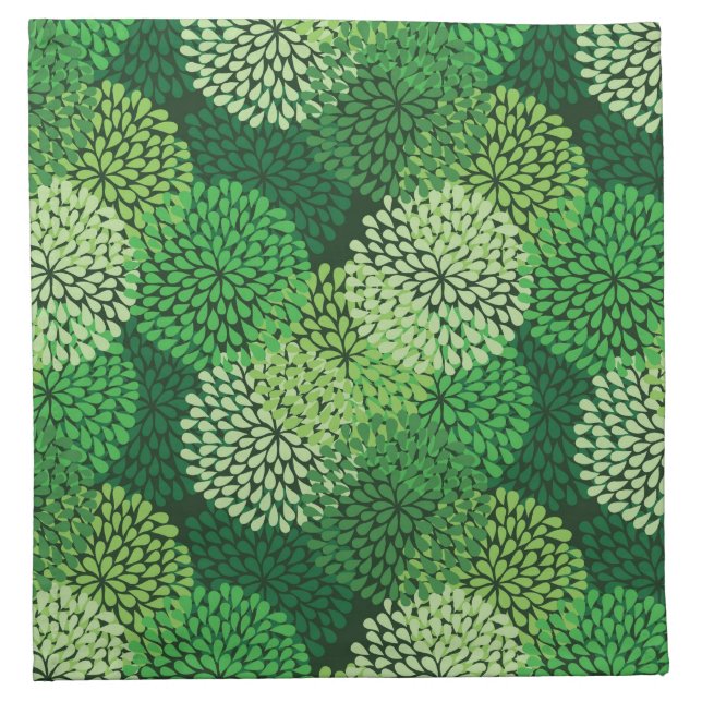 Green floral pattern napkin (Front)