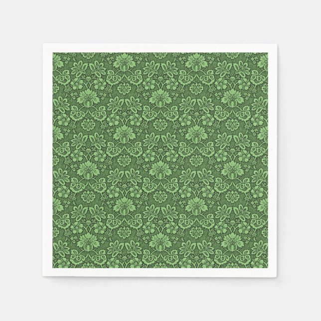 Green floral pattern napkins (Front)