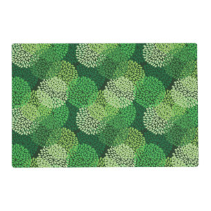 Green floral pattern placemat