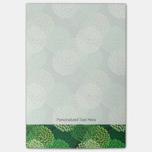 Green floral pattern post-it notes