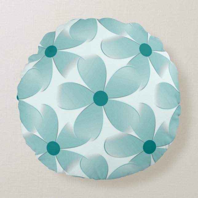 Green floral pattern. round pillow (Front)