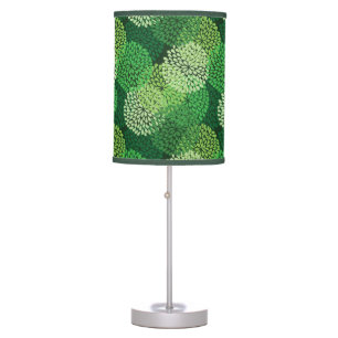 Green floral pattern table lamp