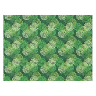 Green floral pattern tablecloth