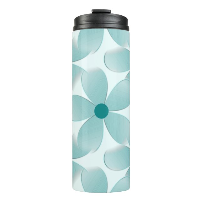 Green floral pattern. thermal tumbler (Front)