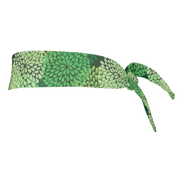 Green floral pattern tie headband (Rotate 90)