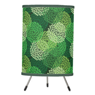 Green floral pattern tripod lamp