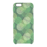 Green floral pattern clear iPhone 6/6S case