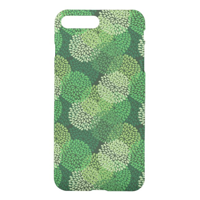 Green floral pattern uncommon iPhone case (Back)