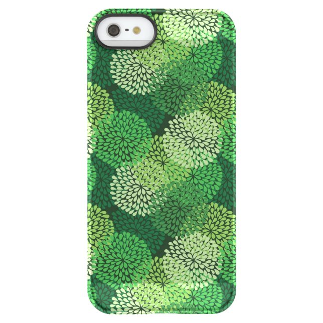 Green floral pattern uncommon iPhone case (Back)