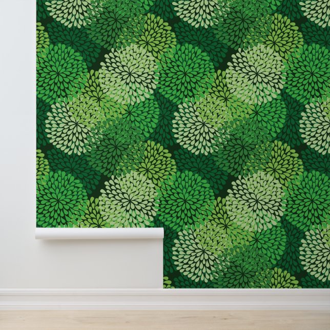 Green floral pattern wallpaper  (Application)