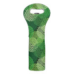 Green floral pattern wine bag