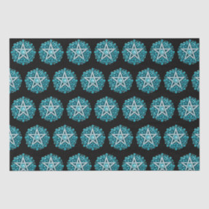Green Floral Pentagram Witch Black Halloween Tissue Paper